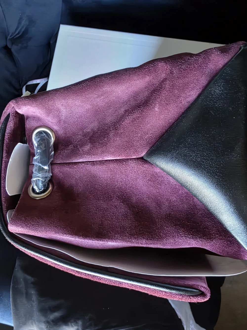 Marc Jacobs Dual Suede Shoulder Bag in Plum - New With Tags